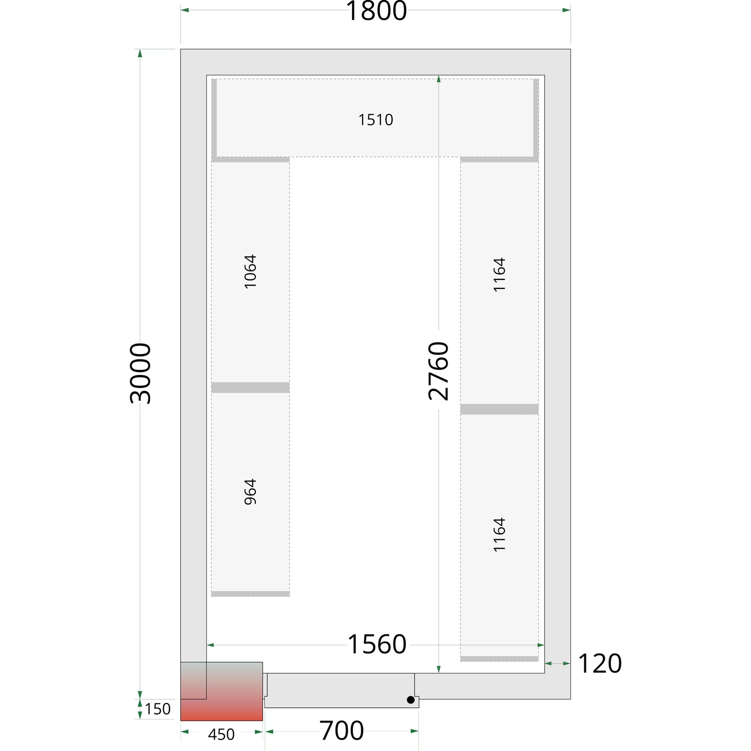 Panely ke stavebnicovým boxům 120 mm CR 180x300x220 | TEFCOLD