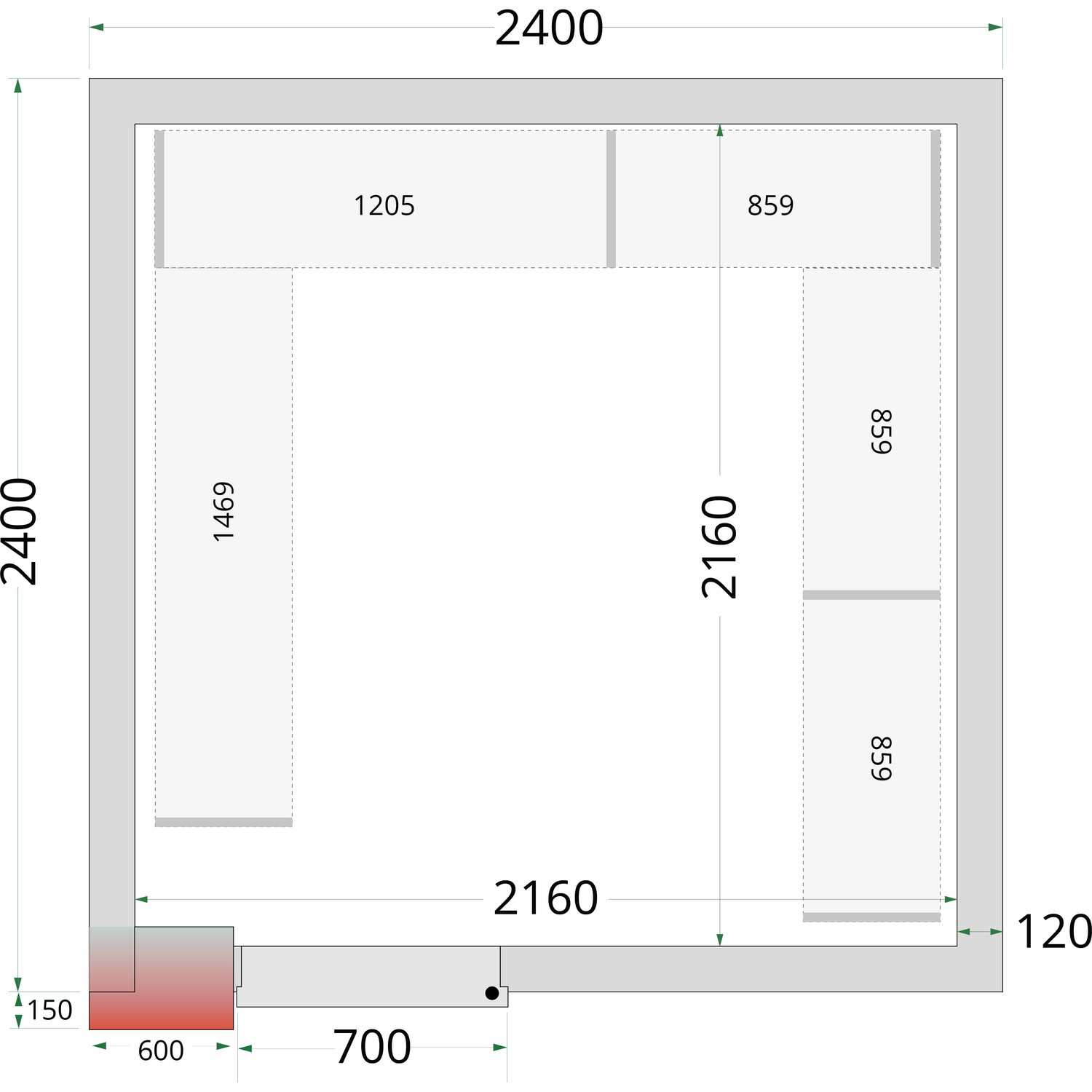 Panely ke stavebnicovým boxům 120 mm CR 240x240x220 | TEFCOLD
