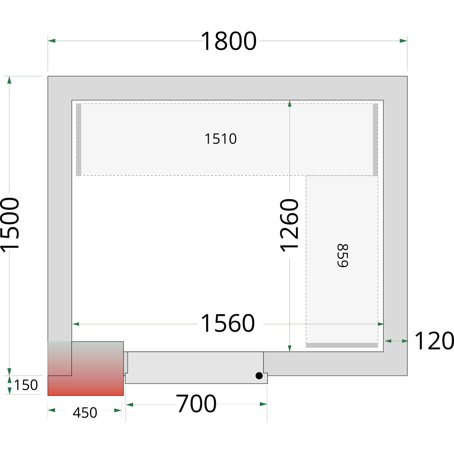 Panely ke stavebnicovým boxům 120 mm CR 180x150x220 | TEFCOLD