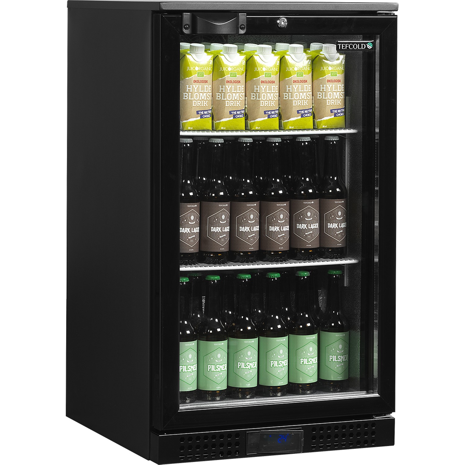 Minibar prosklené křídlové dveře, černá DB106H | TEFCOLD