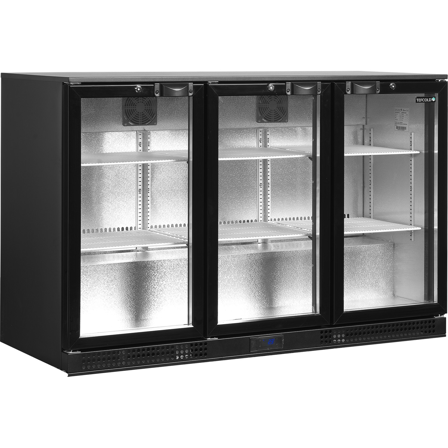 Minibar prosklené křídlové dveře, černá DB301H-3 | TEFCOLD