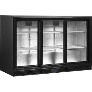 Minibar prosklené posuvné dveře, černá DB301S-3 | TEFCOLD
