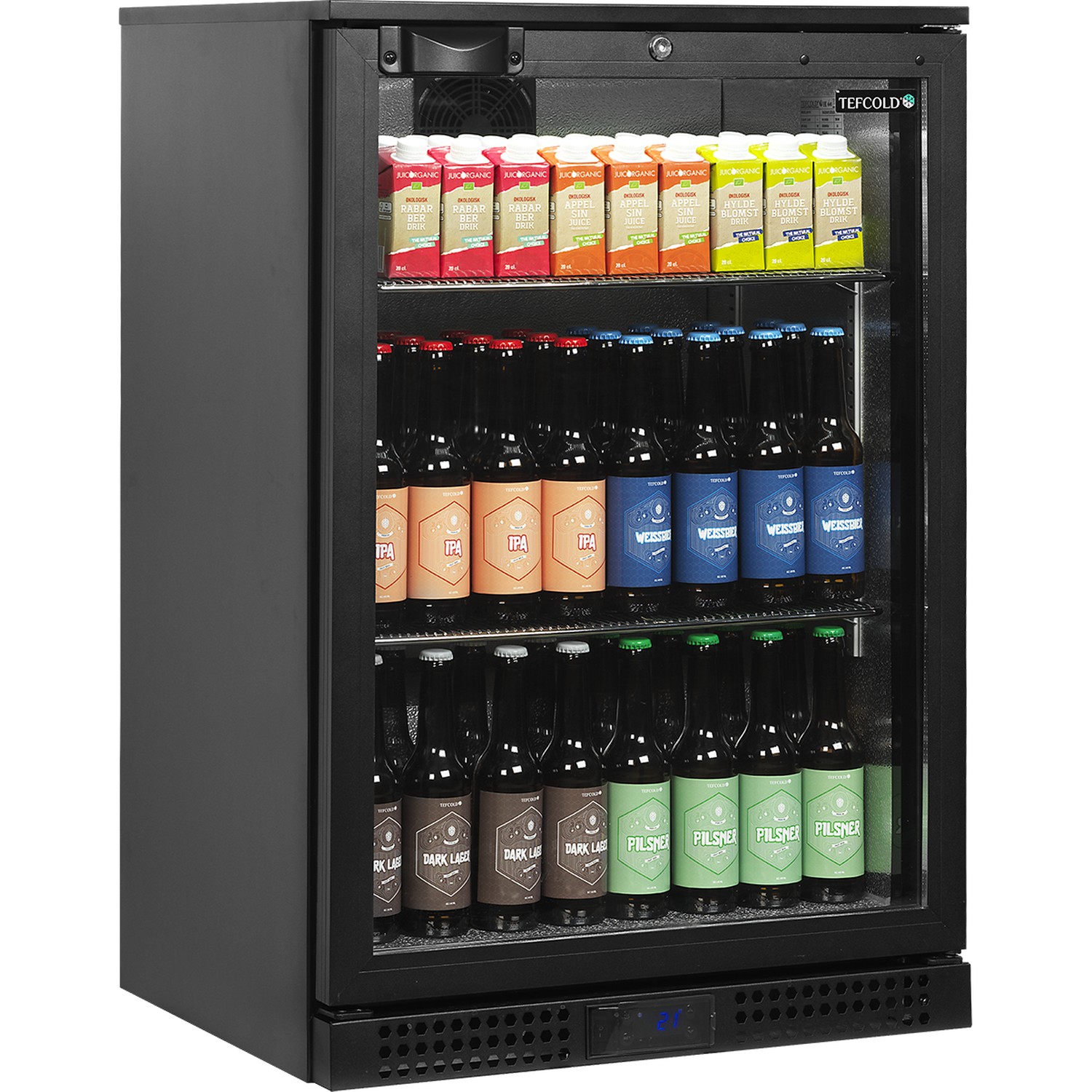 Minibar prosklené křídlové dveře, černá BA11H | TEFCOLD