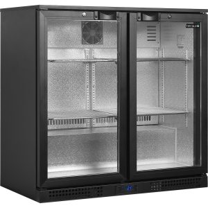 Minibar prosklené křídlové dveře, černá BA21H | TEFCOLD