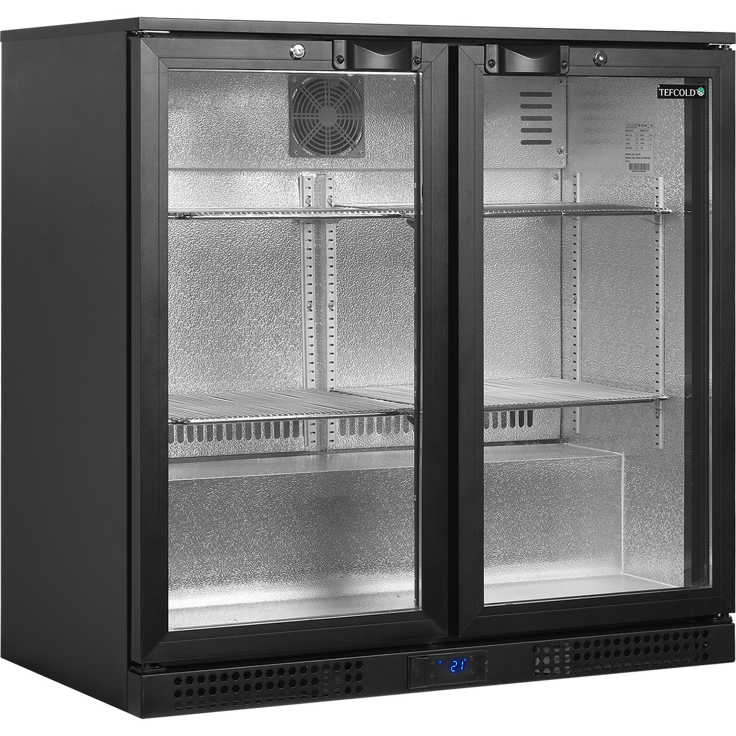 Minibar prosklené křídlové dveře, černá BA21H | TEFCOLD
