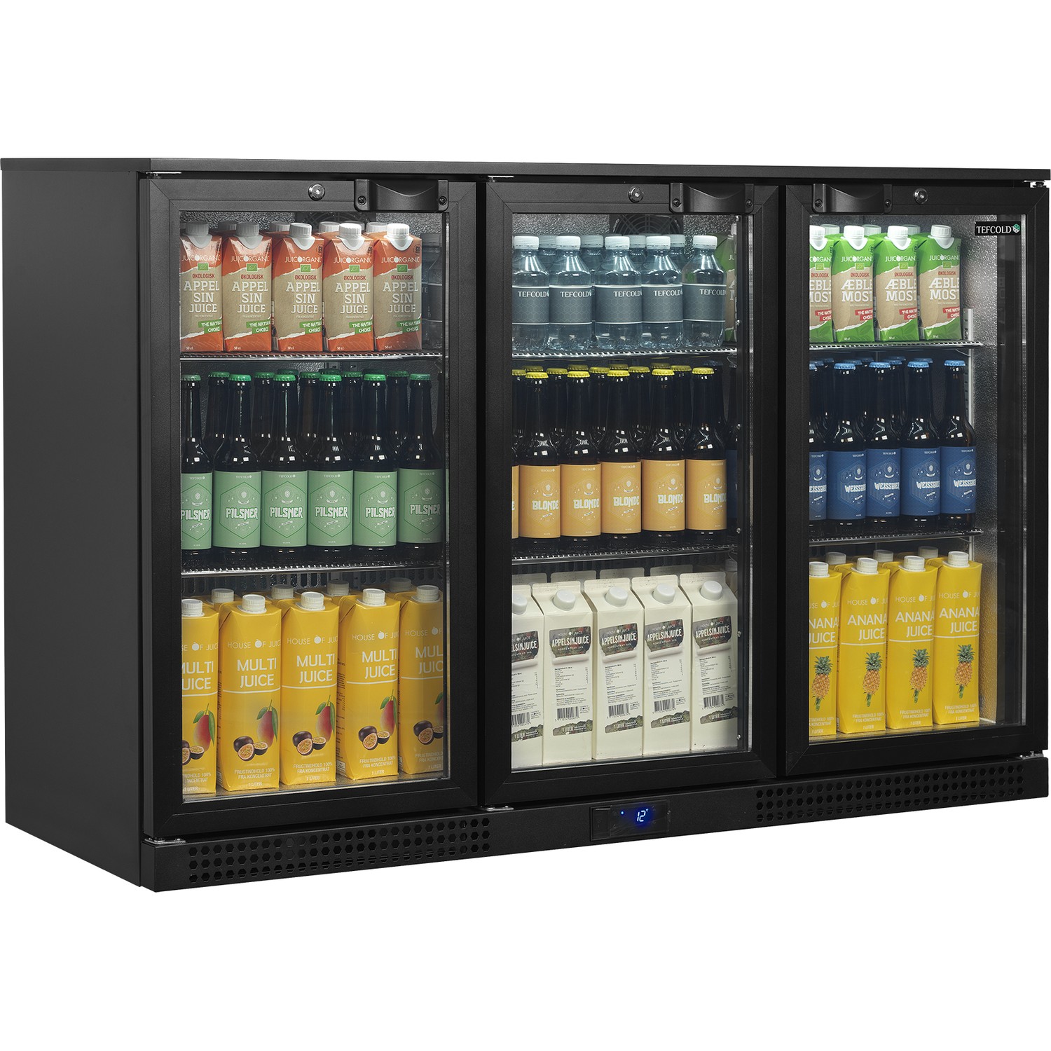 Minibar prosklené křídlové dveře, černá BA31H | TEFCOLD