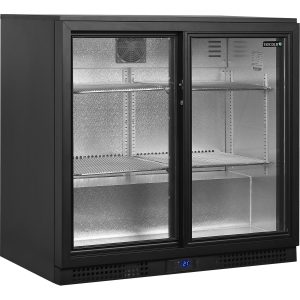 Minibar prosklené posuvné dveře, černá BA26S | TEFCOLD