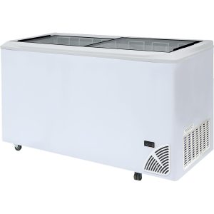 Pultová mraznička prosklené rovné víko ARO 601/2 White Edge | TEFCOLD