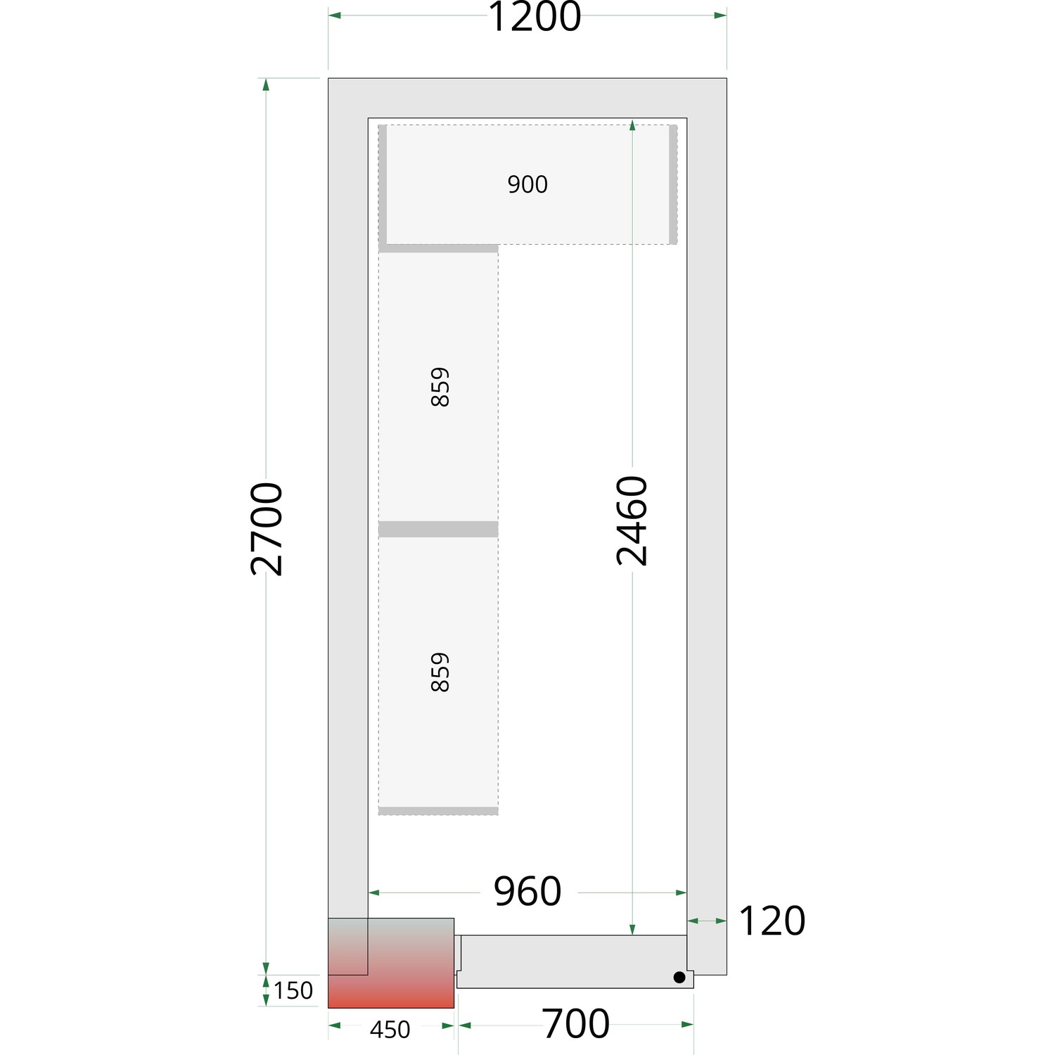 CRNF1227 Policový regálový modul sada | TEFCOLD
