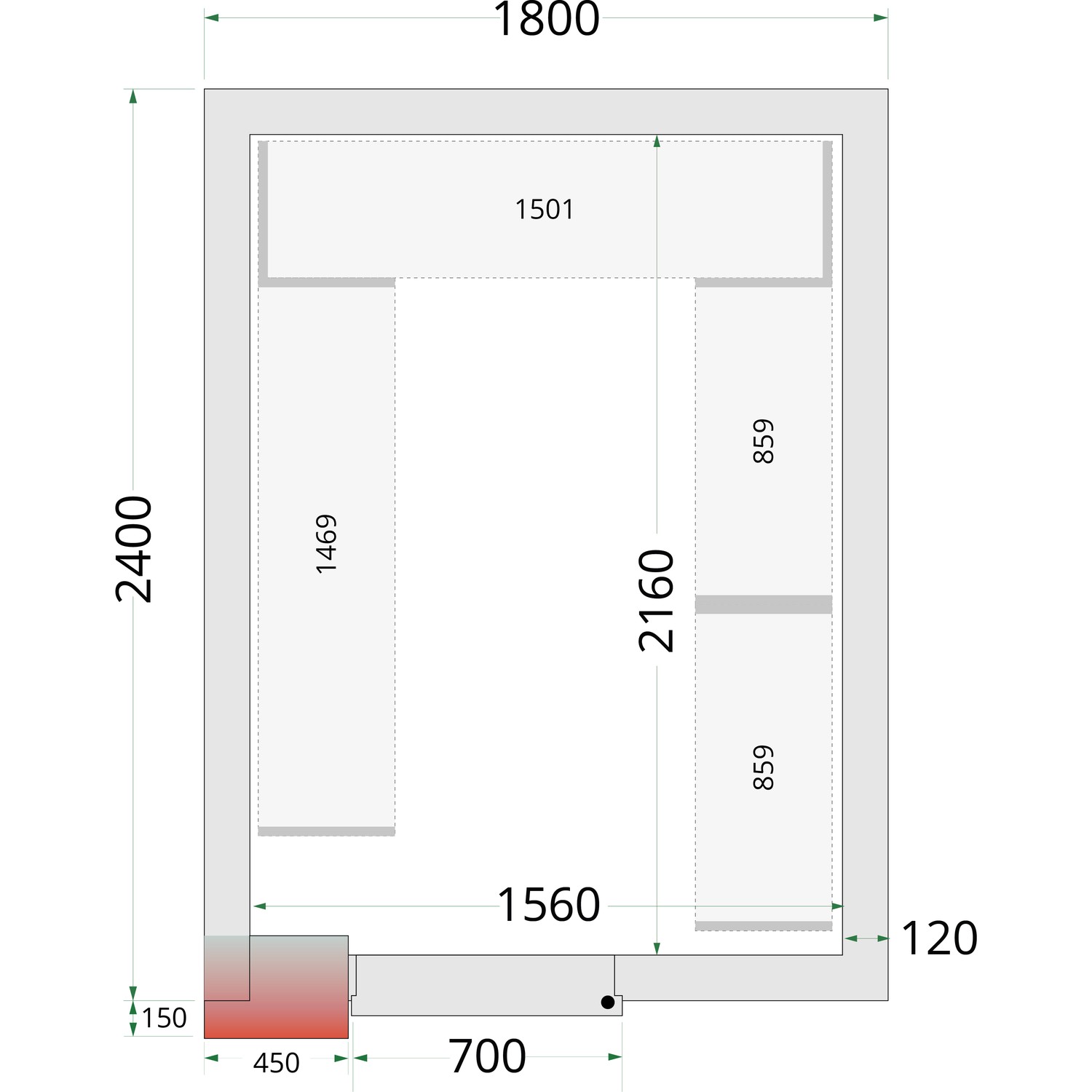 CRNF1824 Policový regálový modul sada | TEFCOLD