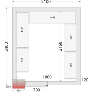 CRNF2124 Policový regálový modul sada | TEFCOLD