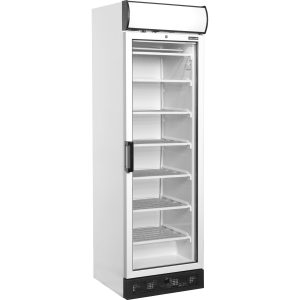 Mrazicí skříň prosklené dveře, bílá, rám hliník UFFS371GCP | TEFCOLD