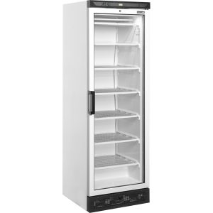 Mrazicí skříň prosklené dveře, bílá, rám hliník UFFS371G | TEFCOLD