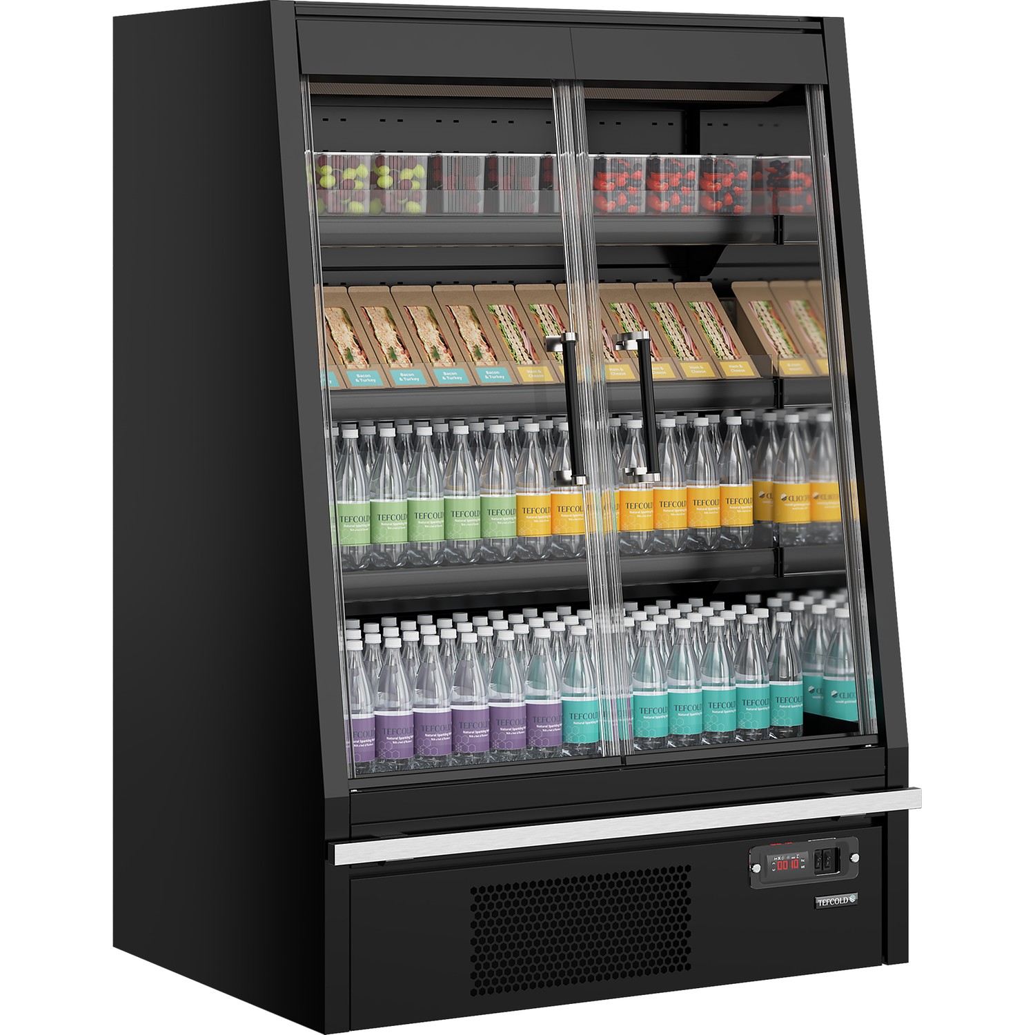 Chladicí vitrína přístěnná, kř. dveře Galaxy+ GPL10FGD Black | TEFCOLD