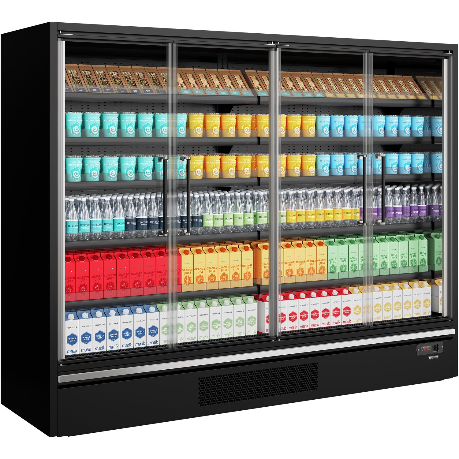 Chladicí vitrína přístěnná, kř. dveře Galaxy+ GP26FGD Maxi Black | TEFCOLD