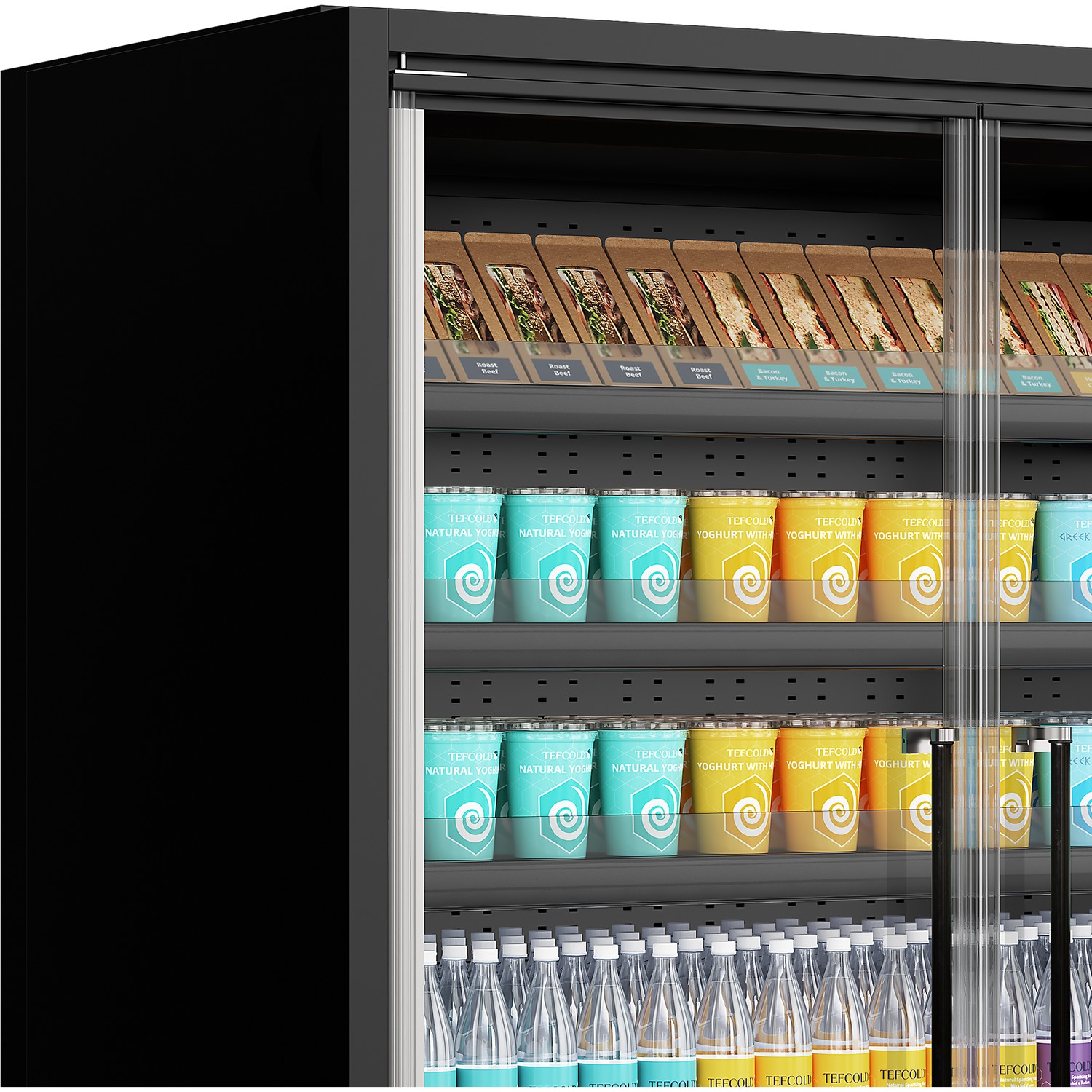 Chladicí vitrína přístěnná, kř. dveře Galaxy+ GP26FGD Maxi Black | TEFCOLD