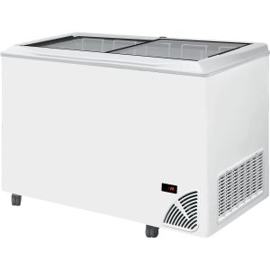 Pultová mraznička prosklené rovné víko ARO 501/2 White Edge | TEFCOLD