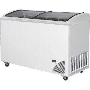 Pultová mraznička prosklené oblé víko ARO 406/2 White Edge | TEFCOLD