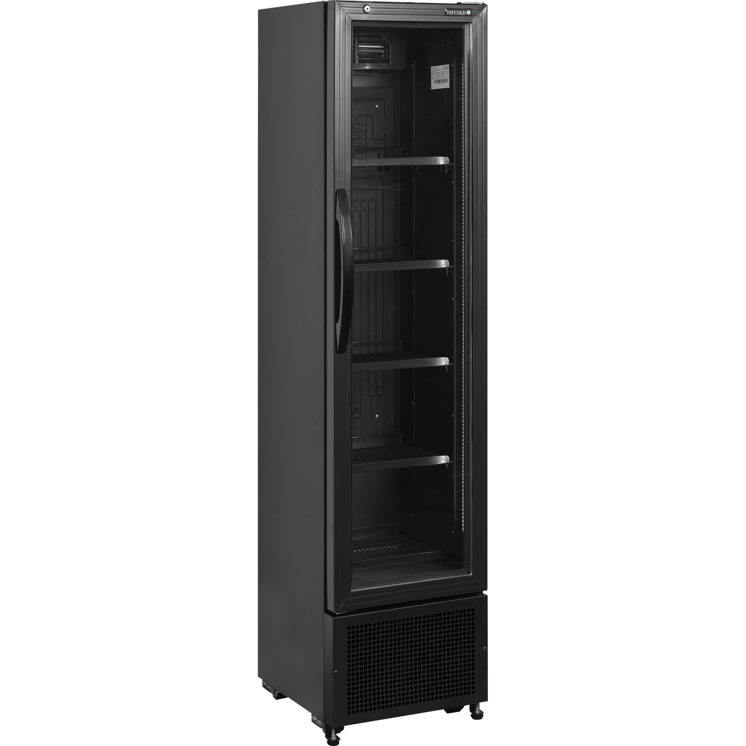 Chladicí skříň prosklené dveře FS176H Black | TEFCOLD