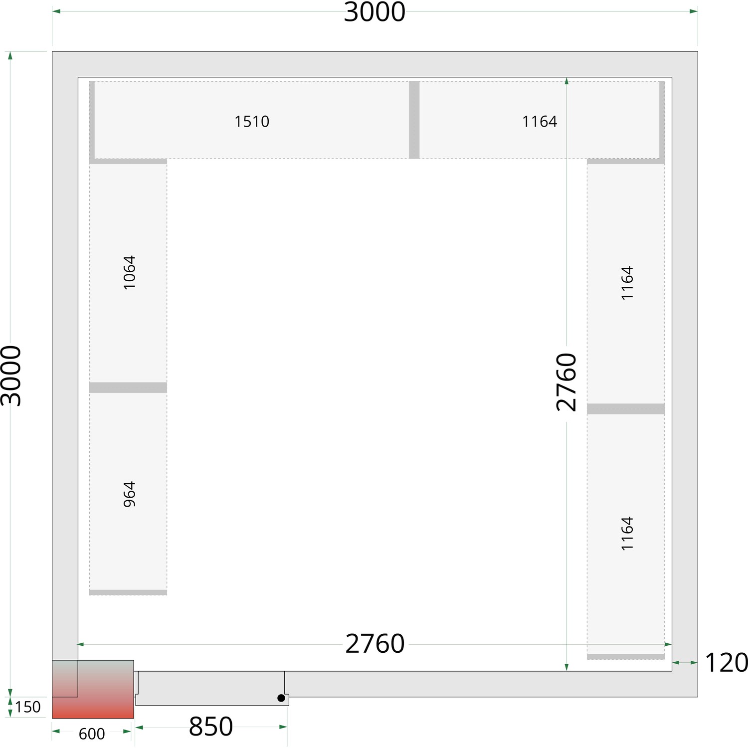 Panely ke stavebnicovým boxům 120 mm CR 300x300x220 WD | TEFCOLD