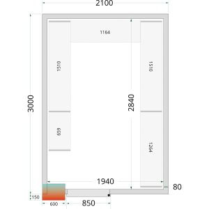 Panely ke stavebnicovým boxům 80 mm CR 210x300x220 WD | TEFCOLD
