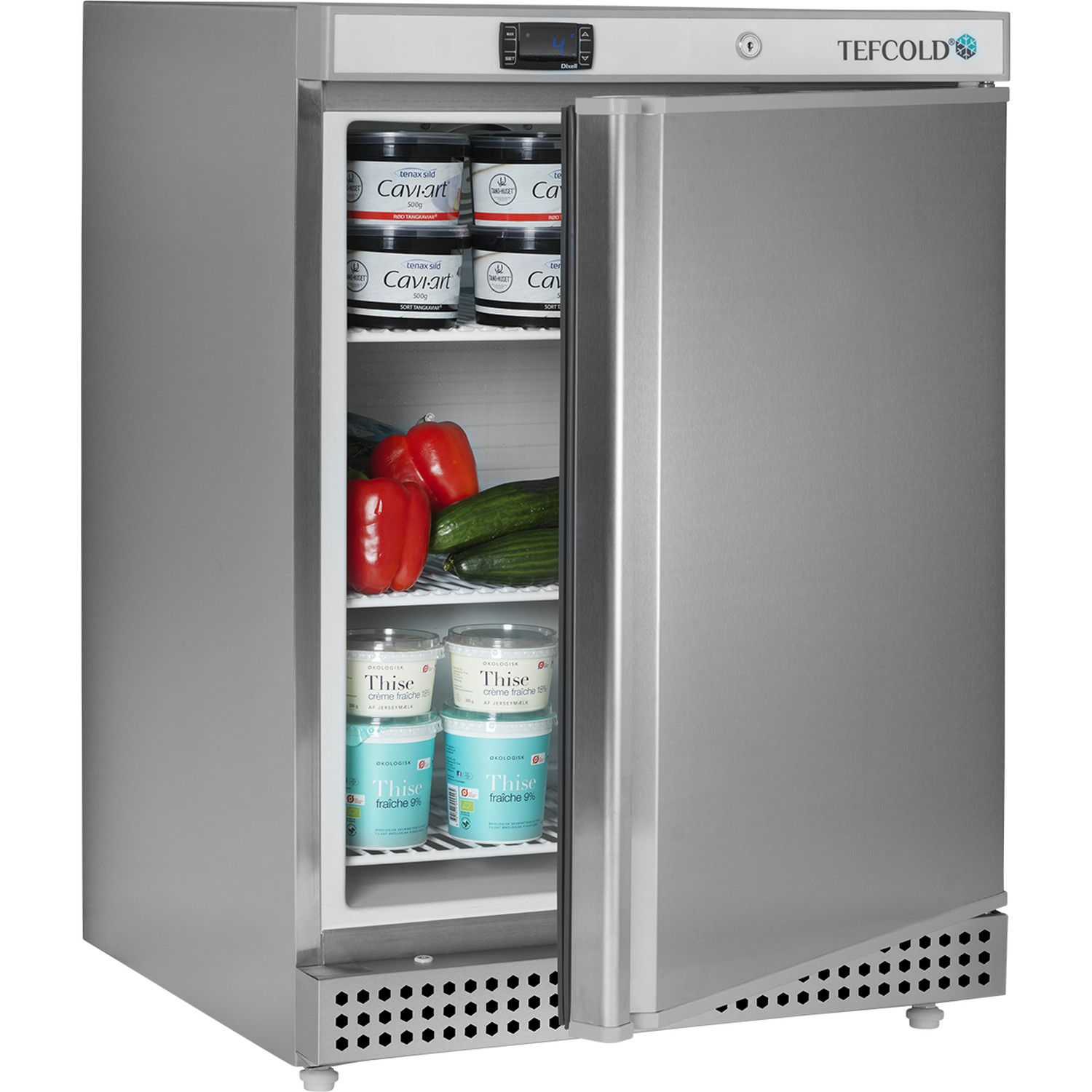 Chladicí skříň plné dveře, nerez UR 200 X1 | TEFCOLD