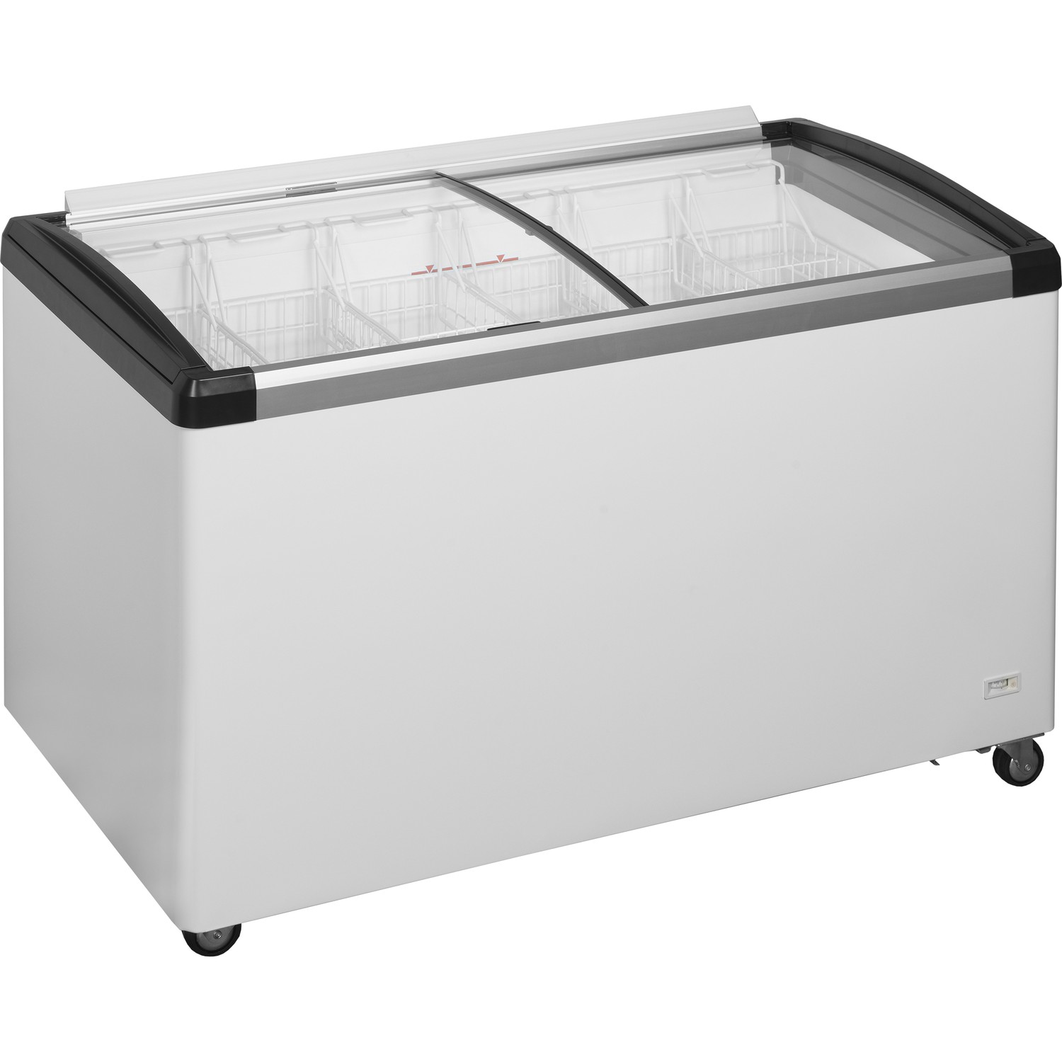 Pultová mraznička prosklené oblé víko IDB400-W1 | TEFCOLD