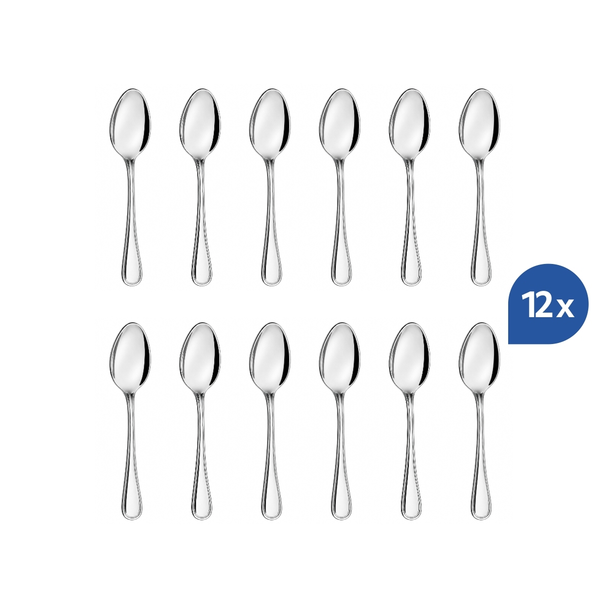 Elegantní kávová lžička Hotel 14 cm z nerezové oceli 18/10 s lesklým povrchem. Sada 12 kusů.