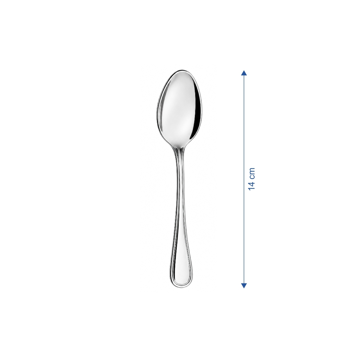 Elegantní kávová lžička Hotel 14 cm z nerezové oceli 18/10 s lesklým povrchem. Sada 12 kusů.