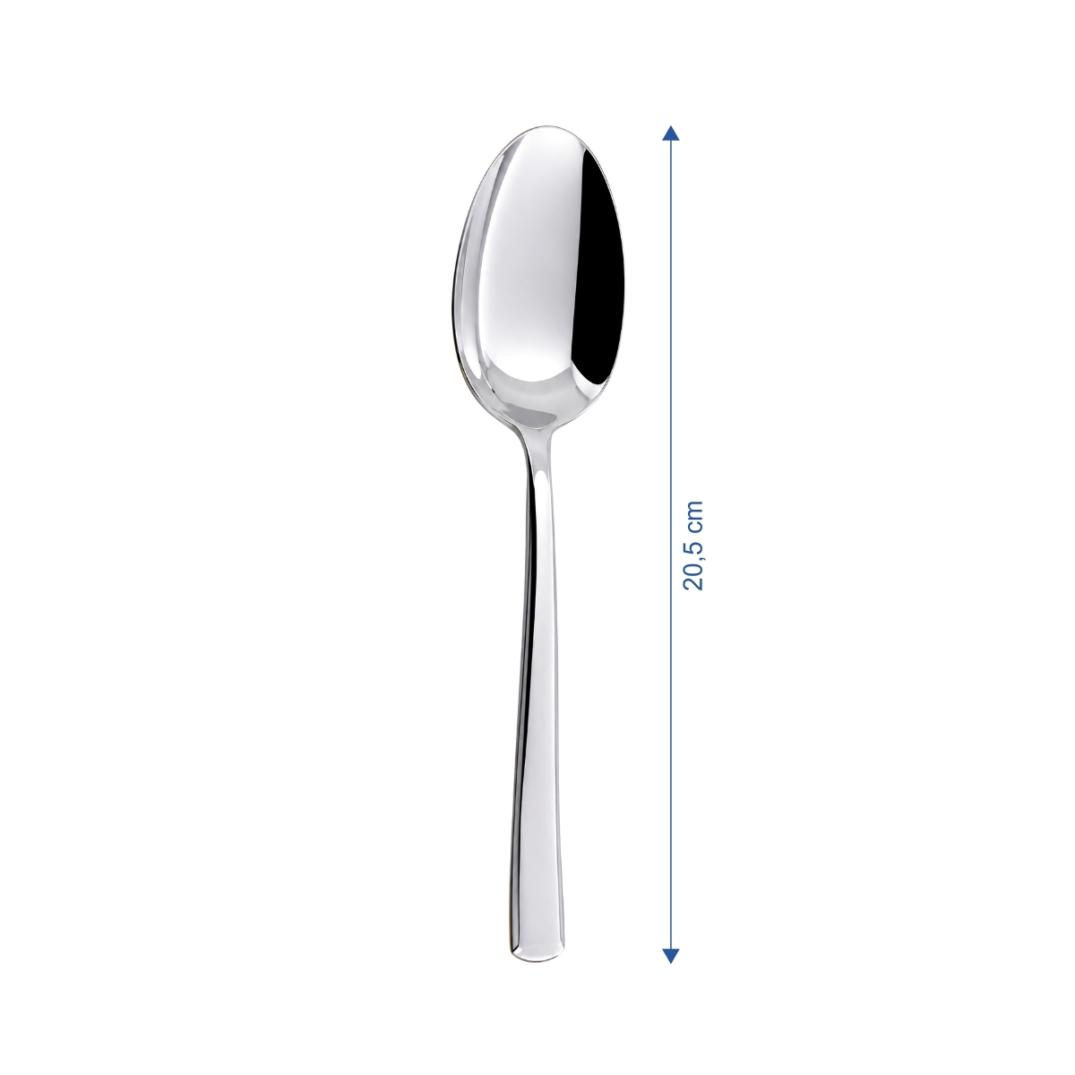 Stolní lžíce z lesklé nerezové oceli 18/10, sada 12 ks, délka 20,5 cm.