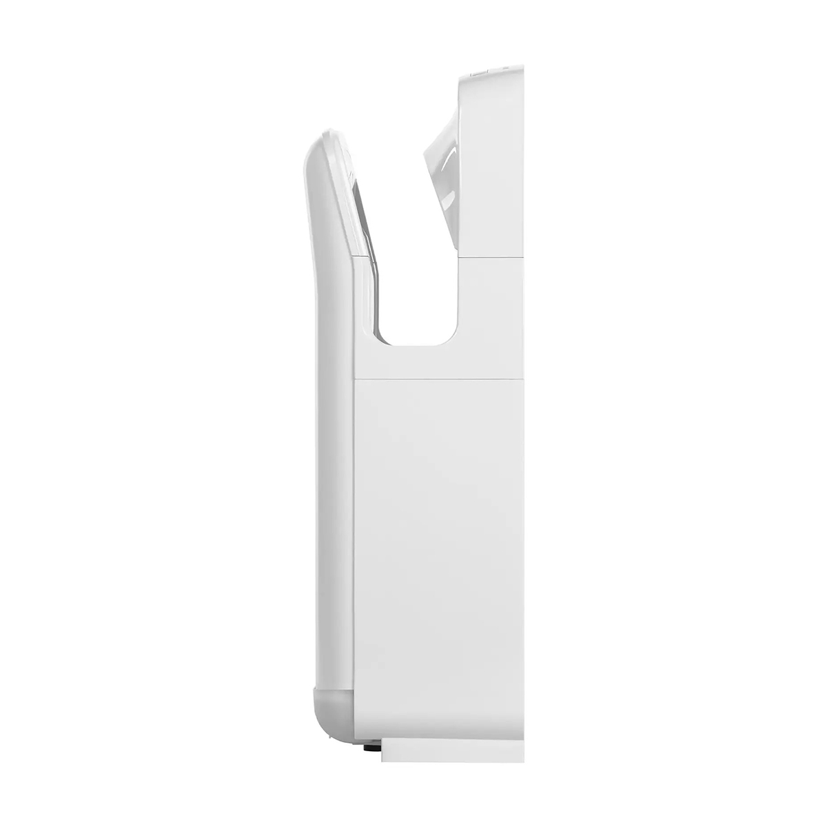 Moderní bílý automatický sušič rukou z plastu, 1650 W, s volbou teplého/studeného vzduchu.