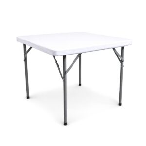 Bílý elastický čtvercový potah na stůl 88x88 cm, vhodný pro gastro provozy.