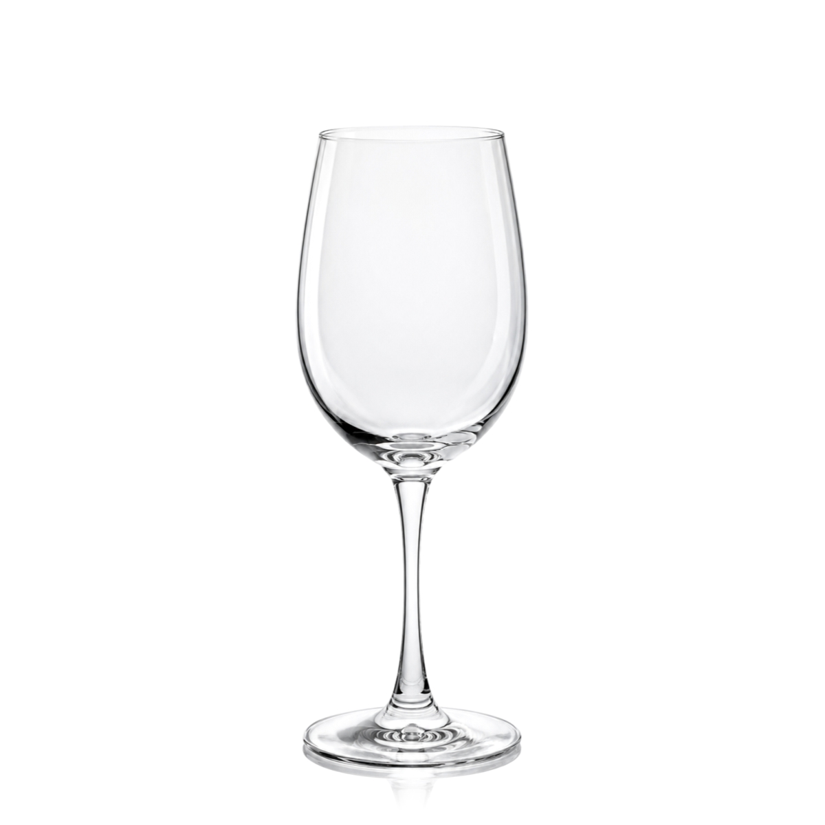 Čirý skleněný pohár na bílé víno, 350 ml, ideální pro degustaci.