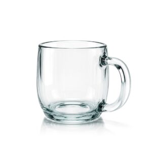 Průhledný skleněný hrnek 300 ml se skleněným uchem na kávu, čaj.