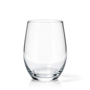 Čirý skleněný pohár 500 ml s robustním dnem, průměr 7,6 cm, výška 12,5 cm.