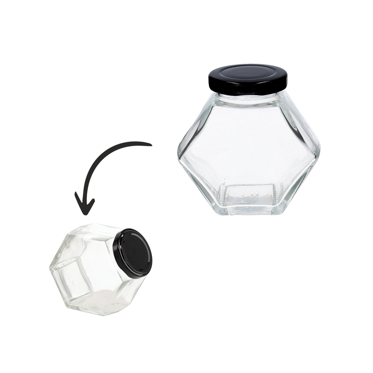 Sestihranna sklenena doza s vickem 100ml (3)