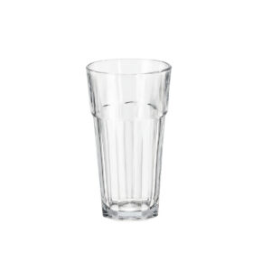 Vysoká sklenice o objemu 380 ml s vertikálním žebrovaním na studené nápoje.