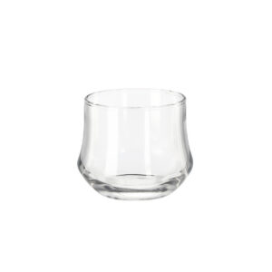 Průhledná sklenice na vodu, 360 ml, zaoblený tvar, stabilní dno.