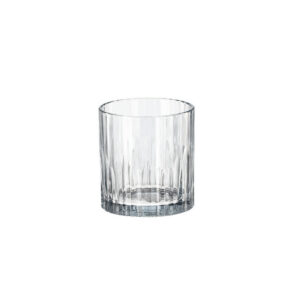 Sklenice na whisky z číreho skla s vertikálním žebrováním, objem 330 ml.