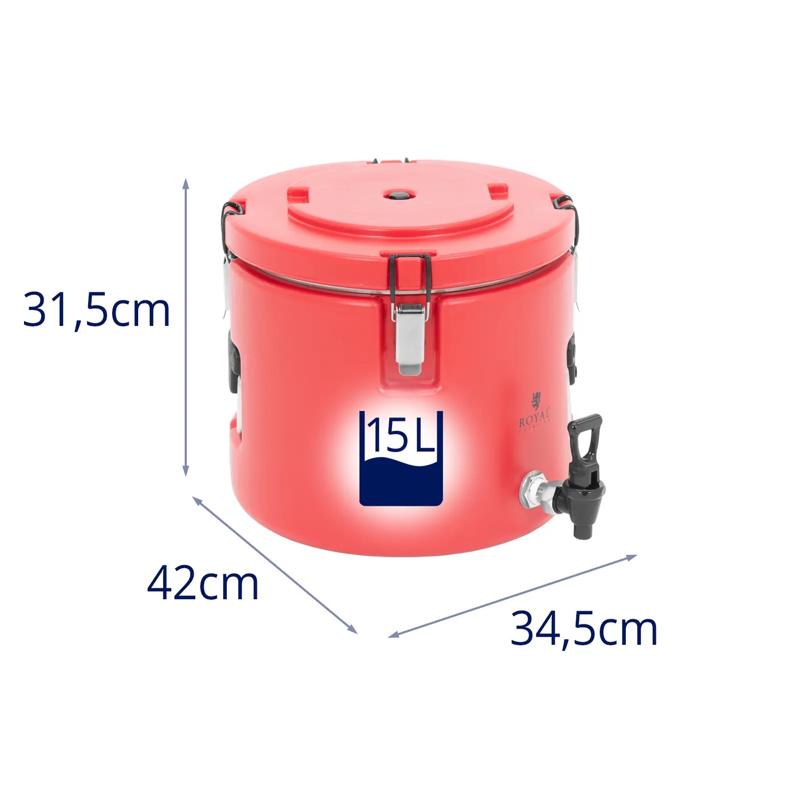 Gastronomický termos s kohoutkem červený - 15 L | RC_TT_3