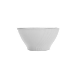 Bílá miska na polévku z tvrzeného opálového skla, průměr 13,5 cm, výška 7 cm.