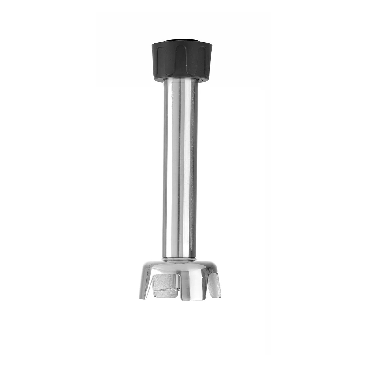 Strieborná mixovacia tyč Kitech Line 250 mm s nerezovou tyčou a čepeľou.