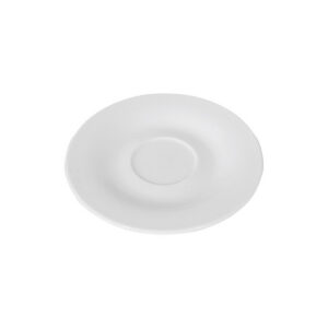 Bílý kulatý silnostěnný porcelánový podšálek Hotel, průměr 14,5 cm, pro gastro provozy.