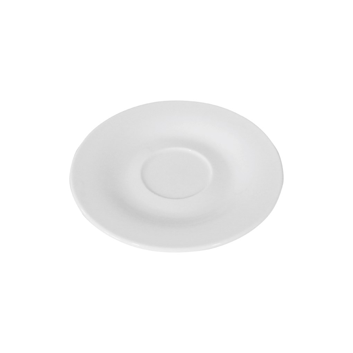 Bílý kulatý silnostěnný porcelánový podšálek Hotel, průměr 14,5 cm, pro gastro provozy.