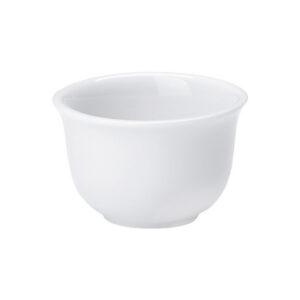 Bílá porcelánová servírovací miska, průměr 8 cm, ideální na omáčky, dipy nebo olivy.