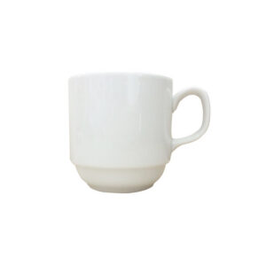 Stohovatelný bílý silnostěnný porcelánový hrnek Hotel 315 ml pro gastro provozy.