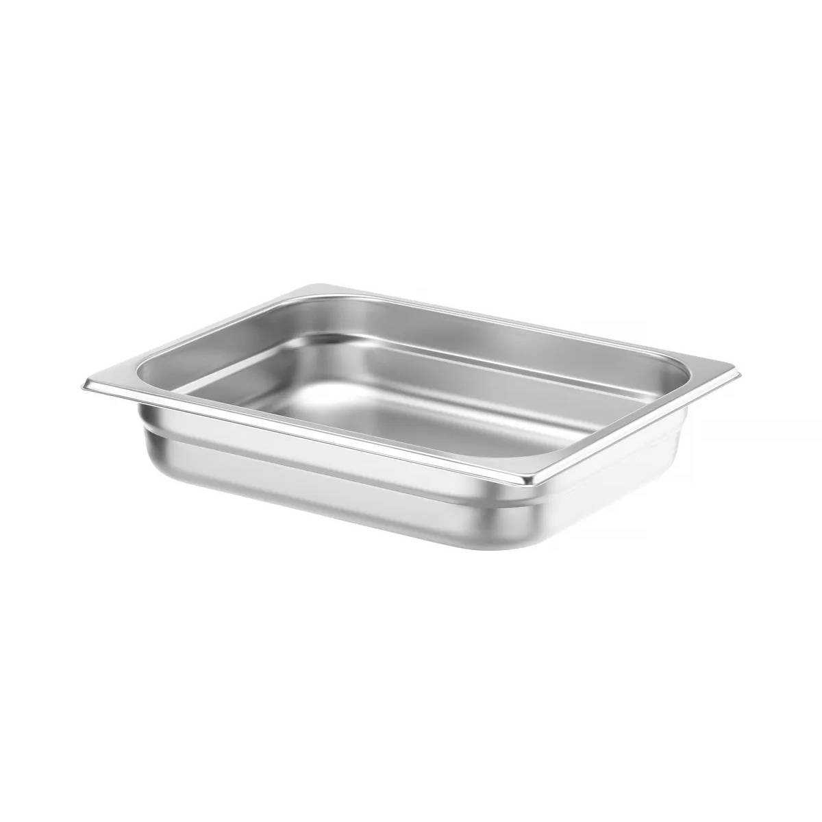 Stohovatelná gastronádoba GN 1/2 z lesklé nerezové oceli 18/8, hloubka 65mm.
