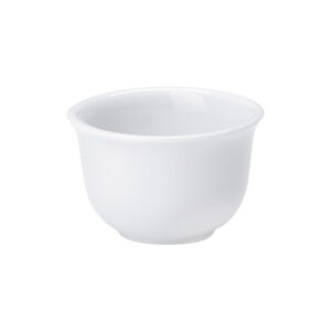 Bílá porcelánová servírovací miska Ø 95 mm na dipy s rozšířeným okrajem.